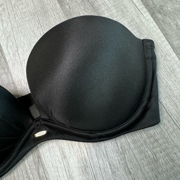 Victoria's Secret Black Strapless Underwire Push Up Bra Size 34C - Picture 2 of 8